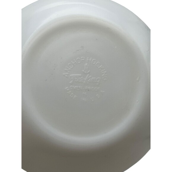 Anchor Hocking Fire King 8" Milk Glass Smooth White Mixing Bowl Angled Bottom - Picture 4 of 5